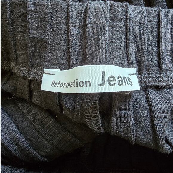 Reformation Flash Pant Black High-Rise Flare Split Hem Sz S - Picture 4 of 5